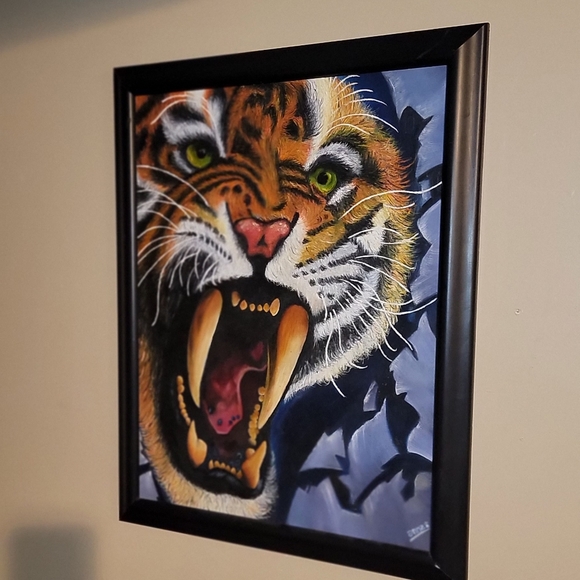 BEAUTIFUL VINTAGE OIL ON CANVAS PAINTING SIGNED BY ANNA 25X31 " FRAMED - Picture 6 of 12